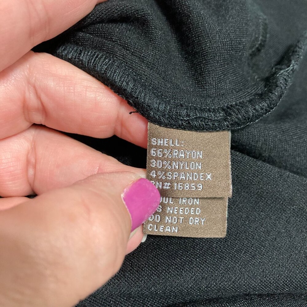 J. Mclaughlin Stretch Solid Black Collared Shirt … - image 7